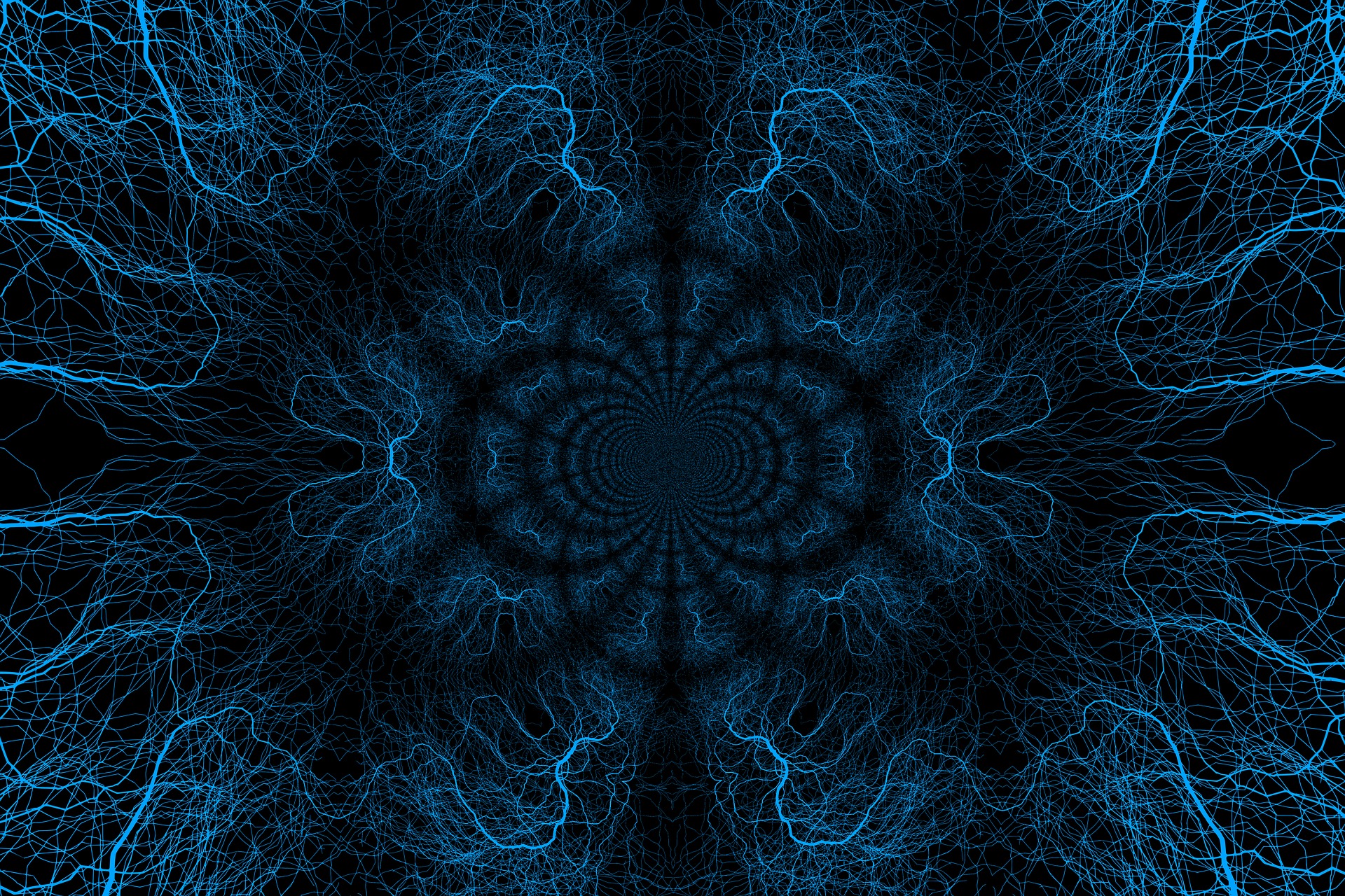 Abstract dark network of glowing lines