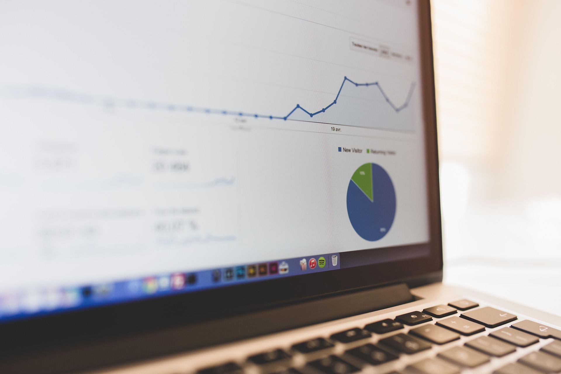 Analytics dashboard on a laptop screen
